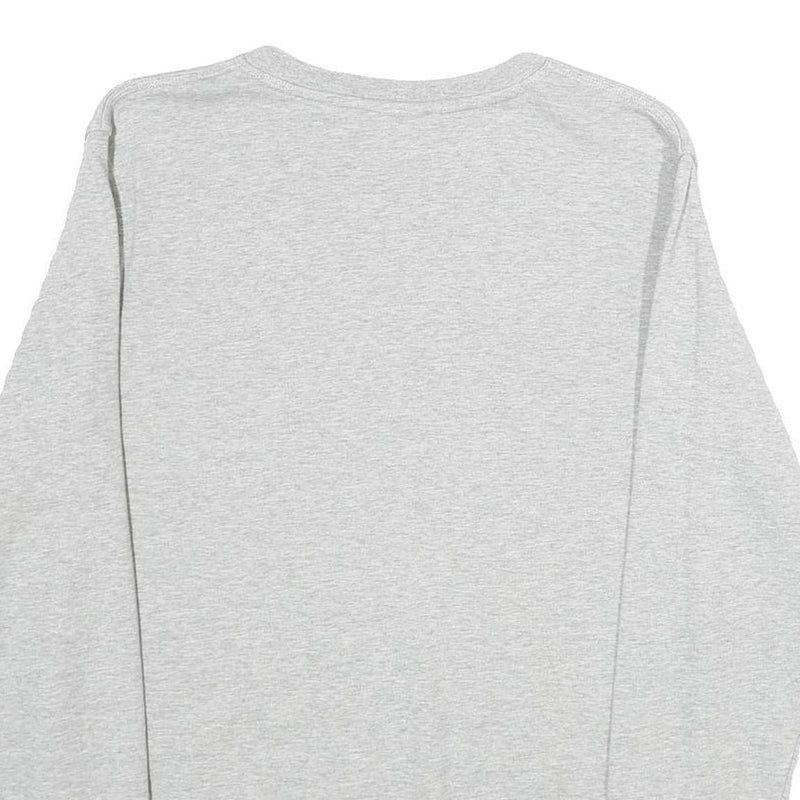 NIKE Mens Grey Cotton Crew Neck Sweatshirt M Plain Pullover Logo