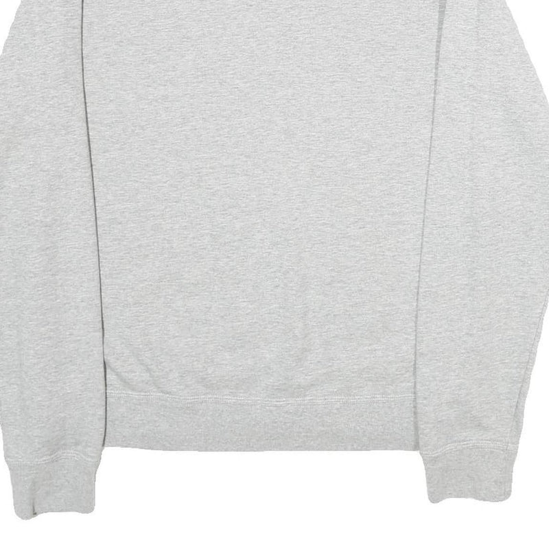 NIKE Mens Grey Cotton Crew Neck Sweatshirt M Plain Pullover Logo