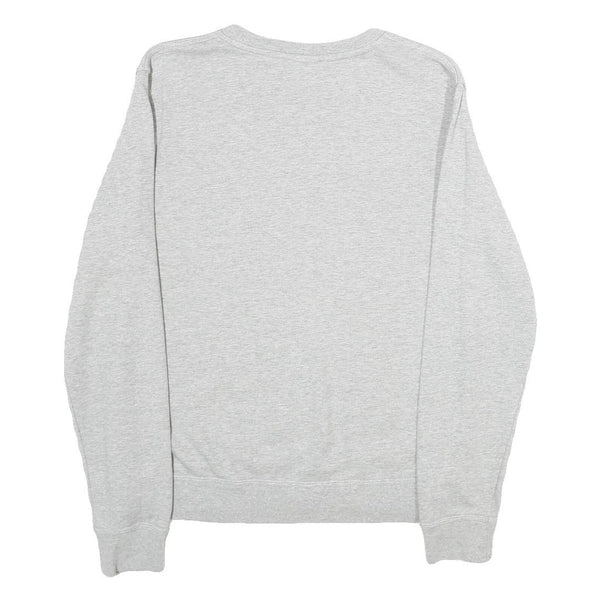 NIKE Mens Grey Cotton Crew Neck Sweatshirt M Plain Pullover Logo