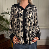 Perla Animal print Shirt - Large Cream Polyester Blend