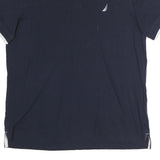 NAUTICA Mens Navy Blue Short Sleeve Plain L Cotton Polo Shirt Casual