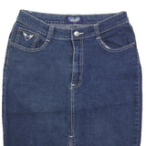 ANGELS Womens Blue Denim Pencil Knee Length Cotton Blend Skirt S Stylish Casual