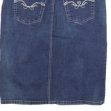 ANGELS Womens Blue Denim Pencil Knee Length Cotton Blend Skirt S Stylish Casual