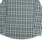 WRANGLER Mens Blue Green & Brown Plaid Western Shirt L Long Sleeve Cotton Casual
