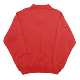 DOCKERS Mens Red Major Big League Polo Collar S Baseball Sweatshirt