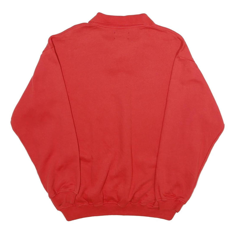 DOCKERS Mens Red Major Big League Polo Collar S Baseball Sweatshirt