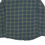 WRANGLER Mens Green & Blue Checked Shirt L Cotton Blend Casual Long Sleeve