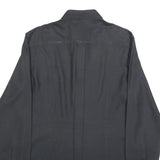 DOLCE & GABBANA Mens Black Plain Shirt S Long Sleeve Luxury Button Collar