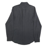 DOLCE & GABBANA Mens Black Plain Shirt S Long Sleeve Luxury Button Collar