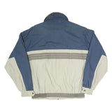 Mens Blue & Cream Colourblock Zip Polyester Blend Jacket XL Outdoor Casual Wear