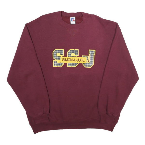 RUSSELL ATHLETIC Mens Maroon Simon & Jude Crew Neck XL Sweatshirt Cotton Blend