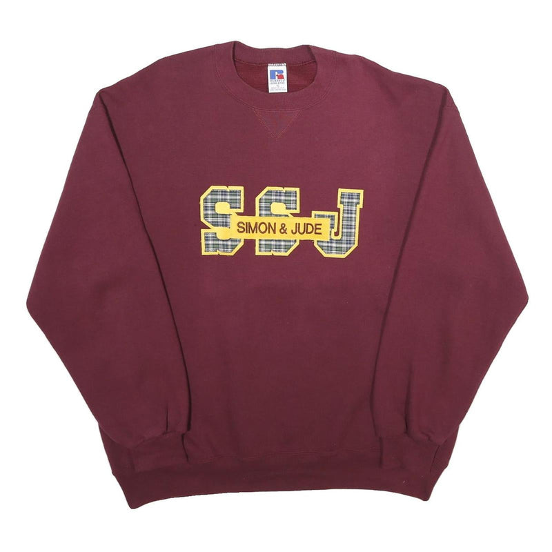 RUSSELL ATHLETIC Mens Maroon Simon & Jude Crew Neck XL Sweatshirt Cotton Blend