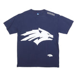 NCAA Mens Navy Blue Graphic T-Shirt L Short Sleeve Crew Neck Cotton Blend