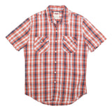 LEVI'S Mens Red & Blue Check Shirt M Cotton Short Sleeve Button Pockets
