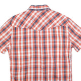 LEVI'S Mens Red & Blue Check Shirt M Cotton Short Sleeve Button Pockets