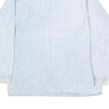 WAIKIKI Mens Blue & Cream Cotton Shirt S Vintage Button Shirt Long Sleeve