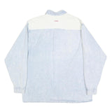 WAIKIKI Mens Blue & Cream Cotton Shirt S Vintage Button Shirt Long Sleeve