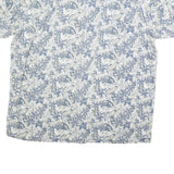 ROUTE 66 Mens White & Blue Floral Print Hawaiian Shirt XL Summer Casual