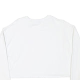 LEVI'S Womens White Sweatshirt XS Crew Neck Cotton Blend Cropped Logo Pullover
