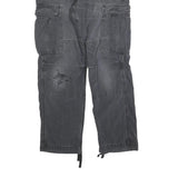 CARHARTT Mens Cotton Blend Black Regular Cargo Trousers W34 L32 Workwear