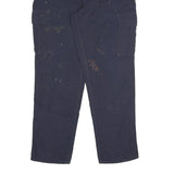 CARHARTT Mens Cotton Blend Navy Regular Cargo Trousers W32 L30 Workwear Zip