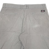 DICKIES Mens Shorts Grey Casual Cotton Blend 2XL W34 Workwear Durable