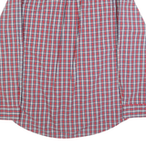 TOMMY HILFIGER Mens Red Blue White Check Shirt L Classic Button-Down Long Sleeve