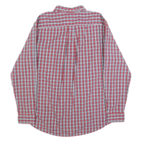 TOMMY HILFIGER Mens Red Blue White Check Shirt L Classic Button-Down Long Sleeve
