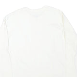 NIKE Mens White Crew Neck L Sweatshirt Cotton Blend Casual Pullover
