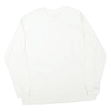 NIKE Mens White Crew Neck L Sweatshirt Cotton Blend Casual Pullover