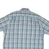 WRANGLER Mens Blue & Grey Check Shirt XL Cotton Blend Short Sleeve Casual