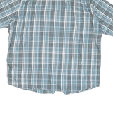 WRANGLER Mens Blue & Grey Check Shirt XL Cotton Blend Short Sleeve Casual