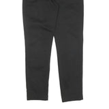 Men's Black Cotton Blend Regular Fit Zip Closure Trousers W30 L28 Classic Style