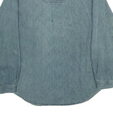 FISSION Mens Blue Denim Shirt XL Classic Cotton Long Sleeve Workwear