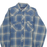 WRANGLER Mens Blue & Cream Check Shirt M Casual Cotton Long Sleeve Western