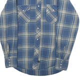WRANGLER Mens Blue & Cream Check Shirt M Casual Cotton Long Sleeve Western
