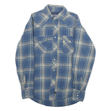 WRANGLER Mens Blue & Cream Check Shirt M Casual Cotton Long Sleeve Western