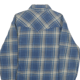 WRANGLER Mens Blue & Cream Check Shirt M Casual Cotton Long Sleeve Western