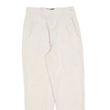MADPANTS Womens Polyester Blend Beige Regular Fit Straight Trousers W26 L28