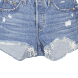 LEVI'S Womens Denim Blue Distressed Cut-Off Shorts S W26