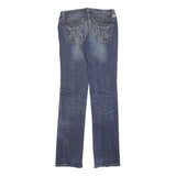 MEKDNA Womens Jeans Blue Slim Skinny Denim Medium W27 L31 Embroidered Pockets