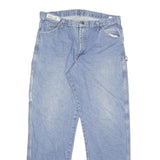 DICKIES Mens Jeans Blue Regular Straight Denim Medium W34 L33 Workwear Zip
