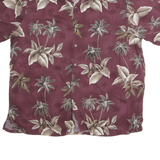 CROFT & BARROW Mens Burgundy & Beige Hawaiian Shirt XL Rayon Tropical Print
