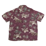 CROFT & BARROW Mens Burgundy & Beige Hawaiian Shirt XL Rayon Tropical Print