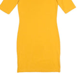 WHISTLES Womens Yellow Day Cotton Blend Bodycon Dress UK 10 Knee Length Crew