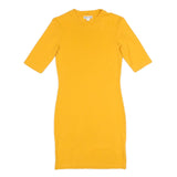 WHISTLES Womens Yellow Day Cotton Blend Bodycon Dress UK 10 Knee Length Crew