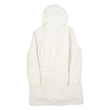THE NORTH FACE Womens White Outdoor Jacket L Polyester Zip Plain Hooded