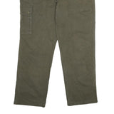 Mens Cotton Regular Fit Green Cargo Zip Trousers W38 L31 Utility Pocket Casual