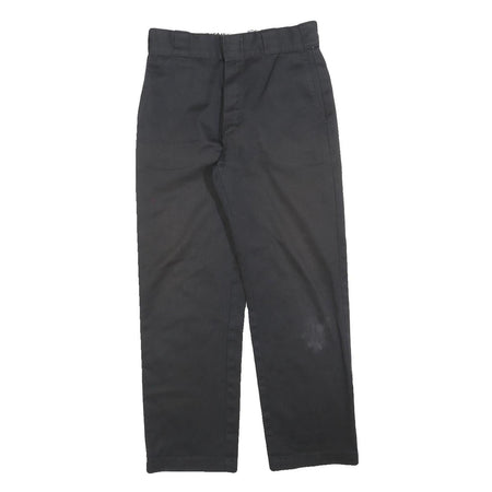 DICKIES Womens Cotton Blend Black Regular Straight Trousers W27 L26 Workwear