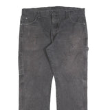 DICKIES Mens Cotton Blend Black Relaxed Straight Trousers W36 L29 Workwear
